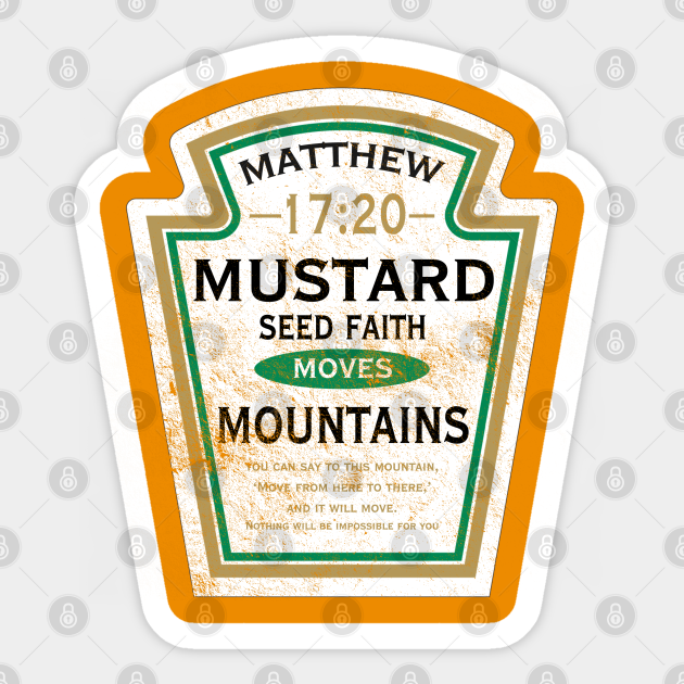 Mustard Seed Faith, distressed Jesus Sticker TeePublic